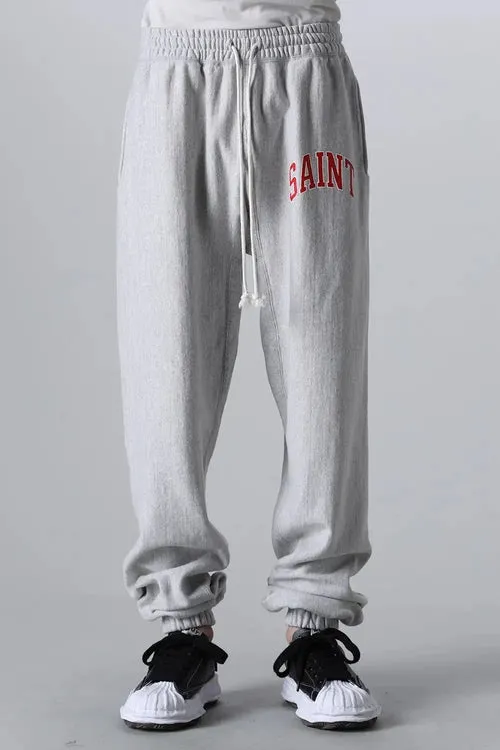 SAINT MICHAEL ARCH SAINT SET PANTS/BLACK The latest SAINT LOGO sweatpants, washed black/gray gray S-XL, custom woven and dyed, black surface and gray bottom fabric, same as the original version, original level straight cracking pulp, original cut and loose fit